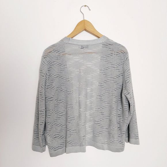 Per Una Marks & Spencer Silver Grey Fine Knit Cardigan BNWT Size UK 22 - Picture 7 of 9
